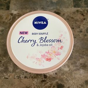 New, Nivea Cherry Blossom & Jojoba Oil Body Soufflé, 6.8 oz jar